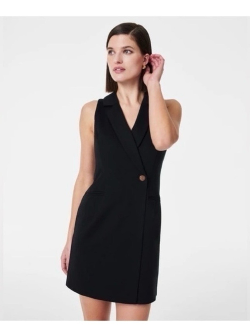 Spanx The Perfect Vest Dress Medium Black Workwear Date Night Classy Minimalist
